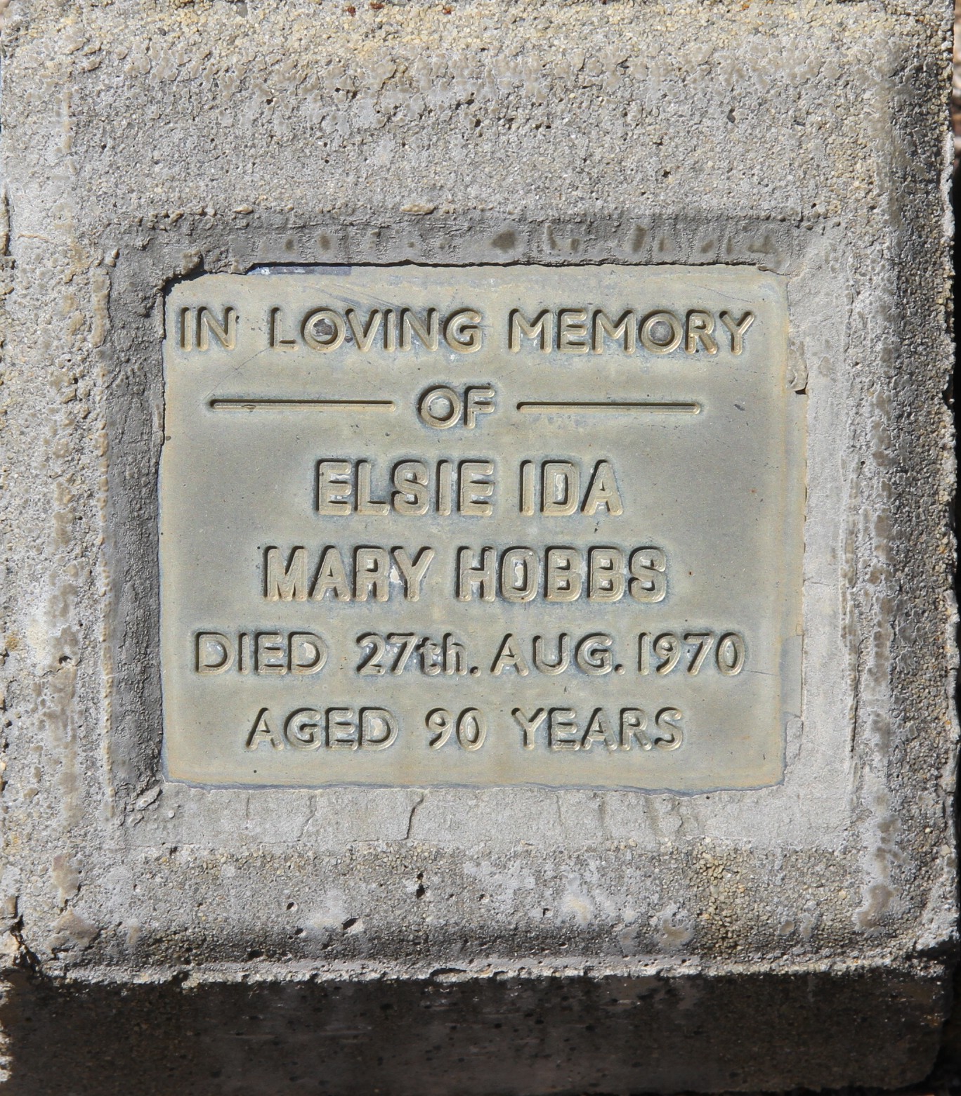 Elsie Hobbs cremated 1970 Karrakatta WA  (6252 KB)
 
(Click on Picture to View Full Size)